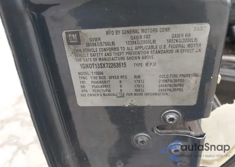 2007 Chevrolet Trailblazer Lt from USA, damaged, VIN 1GNDT13SX72263615